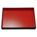 尺2 正角木目盆/トレー 【朱天黒SL】 367mm×367mm×25mm 日本製 〔和食 レストラン 居酒屋 店舗 お店〕 (代引不可)
