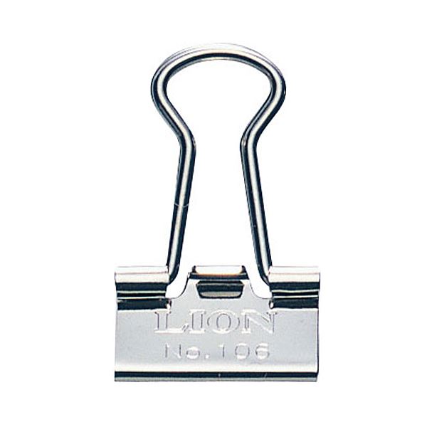 （まとめ） ライオン事務器 バインダークリップニッケルメッキ 小小 口幅15mm No.106N 1箱（10個） 【×50セット】 (代引不可)