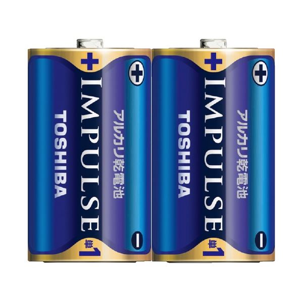 (まとめ)東芝 インパルス アルカリ乾電池 単1 2個パック【×10セット】 (代引不可)