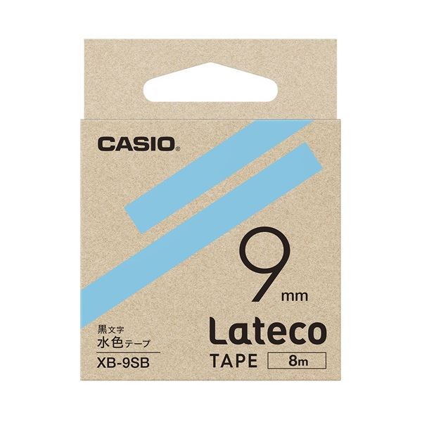 （まとめ）カシオ計算機 ラテコ専用テープXB-9SB水色に黒文字（×30セット） (代引不可)