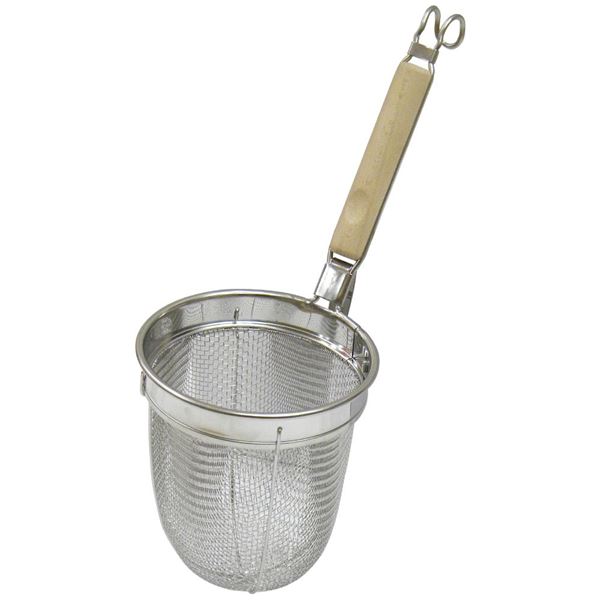 麺類用 湯切り 調理器具 幅140mm 日本製 木製取っ手付き パール金属 ミドルプロ 木柄うどんテボ キッチ..