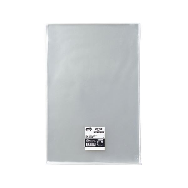 (まとめ) TANOSEE OPP袋 フラット 300×450mm 1パック（100枚） 【×10セット】