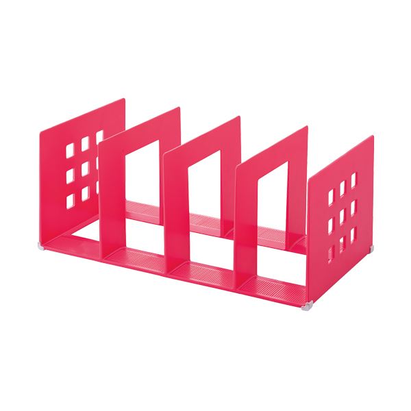 (まとめ) リヒトラブ 仕切りラック 2LW390×D208×H160mm 赤 A-7322-3 1個 【×10セット】