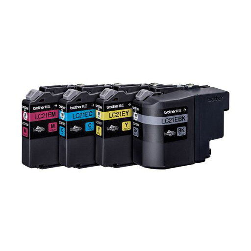 ブラザー インクカートリッジ お徳用4色 大容量 LC21E-4PK 1箱(4個:各色1個) (代引不可) ブラザー インクカートリッジ お徳用4色 大容量 LC21E-4PK 1箱(4個:各色1個) (代引不可)