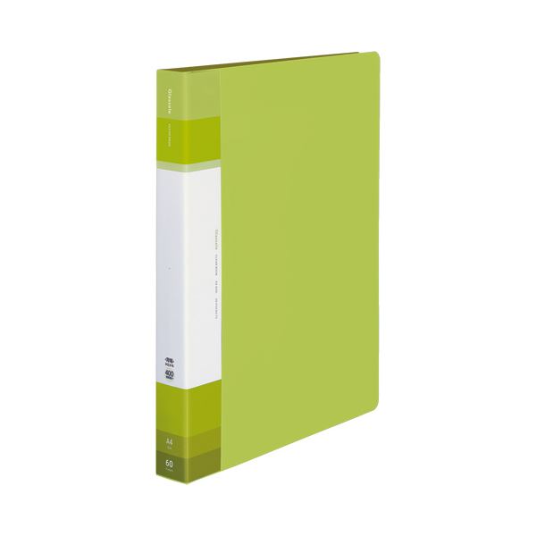 （まとめ）コクヨクリヤーブック（Glassele） 固定式・背ポケット A4タテ 60ポケット ライトグリーン ..