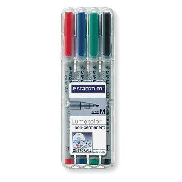 ESCO エスコ [4色/細字] 水性マーカーセット(ルモカラー) EA765MM-105(代引不可)(3.0)