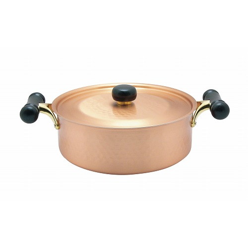 銅IHアンティック 浅型鍋 IH-104 24cm(代引不可)【送料無料】