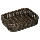 籐バスケット 角長 茶 16-038 400×300×100(代引不可)【送料無料】