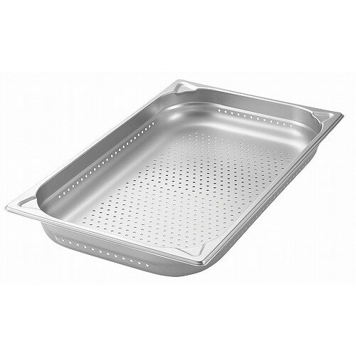 プロシェフ 18-8 穴明GNパン補強重なり防止付 1/1 100mm(代引不可)【送料無料】