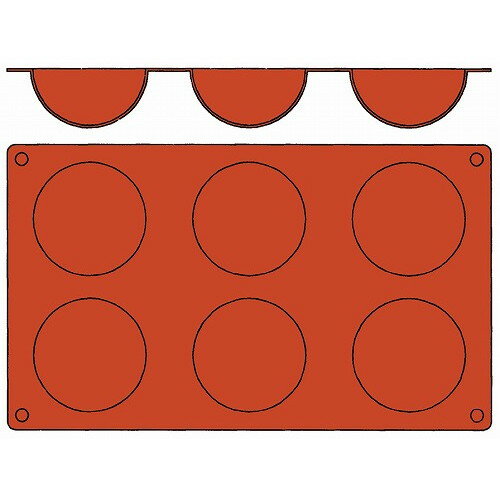 Sheet Pans - ガストロフレックス 半球型 L(1枚)2579.04(6ヶ取)(代引不可)【送料無料】