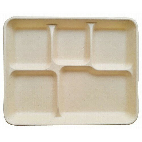 パルプモールド容器 ムギ&タケトレイ(50枚入)5仕切 AGM-18(代引不可)【送料無料】