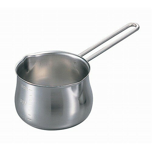 18-8 ミルクパン(目盛付)12cm 900cc ワイヤーハンドル(代引不可)【送料無料】