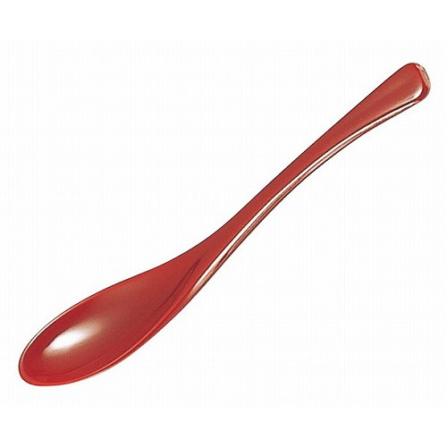 かゆスプーン 朱 アクリル 195×34 6-1401-10(代引不可)【送料無料】