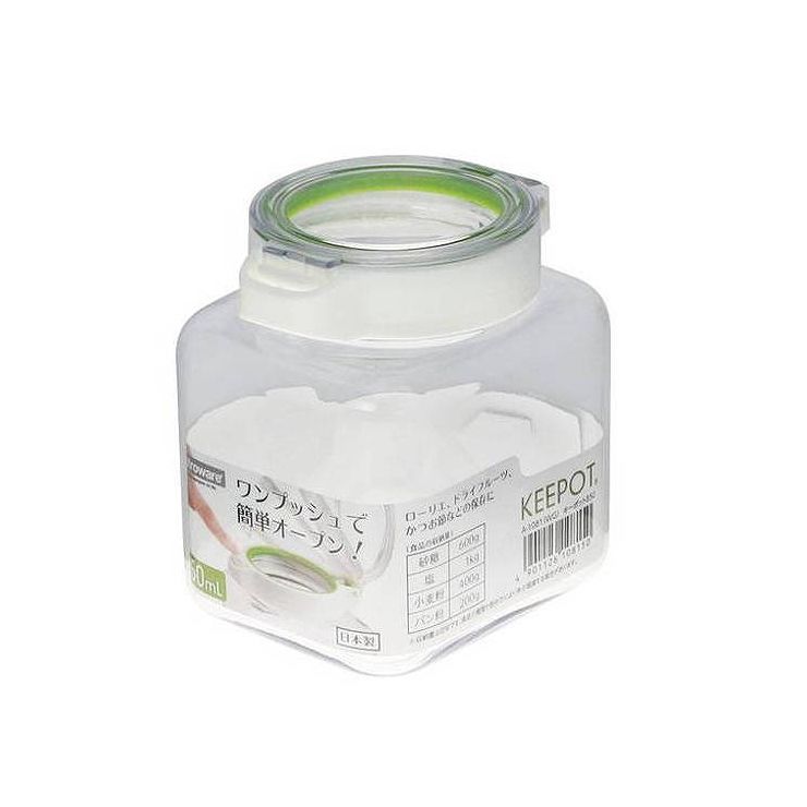 岩崎工業 食品保存容器 キーポット 850ml ホワイトグリーン A-1081WG