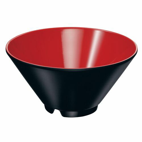 台和 メラミン ヌードルボール 19cm 内朱外黒 RNC0106