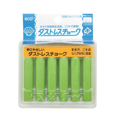 日本理化学 ダストレスチョーク(6本入) 緑 DCC-6-G PTY4405