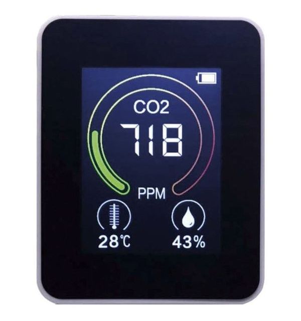株式会社クレセル 二酸化炭素濃度測定器(温度・湿度計付) CO2R-100(代引不可)【送料無料】 2