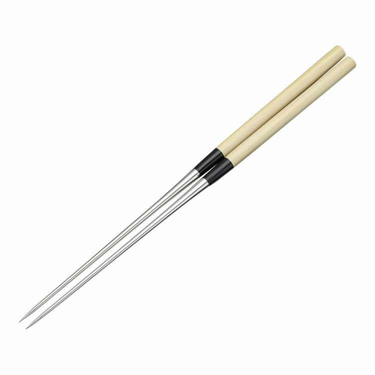 本焼ステンレス朴柄盛箸 165mm(代引不可)【送料無料】