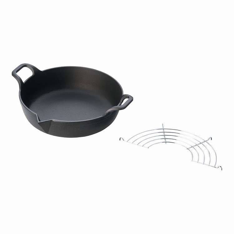 岩鋳 鉄 天ぷら鍋平底 25-101 25cm(代引不可)【送料無料】
