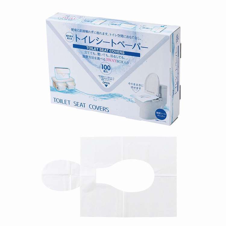 ●パックサイズ(mm):W200×D137×H40●環境にやさしいエコ原料(葦パルプ)で作られた便座シートペーパー。100枚入り【非木材紙】●便座に直接肌が触れないため衛生的で、そのまま水に流せます。シャワートイレ対応●紙箱入りなのでそのままトイレに設置可能。シートペーパー専用ホルダーは不要です。●(1)縦置き(2)横置き(3)壁掛けのお好きな方法で使えます。【代引きについて】こちらの商品は、代引きでの出荷は受け付けておりません。【送料について】北海道、沖縄、離島は送料を頂きます。
