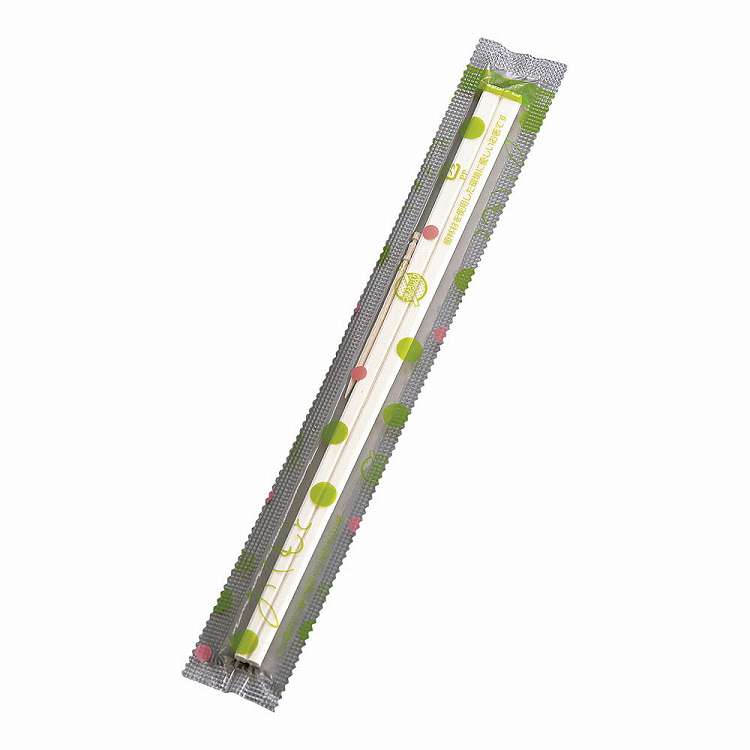 Disposable Chopsticks - 白楊8寸OPP完封箸 緑水玉柄 楊枝入 (1ケース3000膳入)(代引不可)【送料無料】