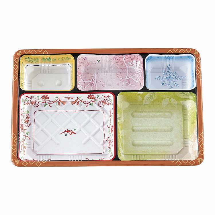 夢彩ごぜん(50枚入)TSR-BOX 90-60 中仕切4 柄付(代引不可)【送料無料】
