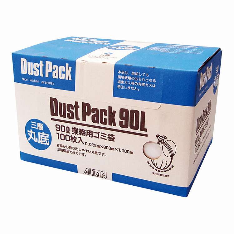 Bags - 三層丸底半透明 ダストパック 90L(100枚入)(代引不可)【送料無料】
