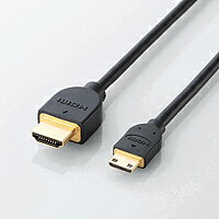 ■HDMIの最新規格にフル対応し、映像信号と音声信号に加え100Mbpsのイーサネット通信を実現する!「HDMI-Mini出力端子(Type C)」に接続できる、HIGH SPEED with Ethernet認証済み“イーサネット対応HIGH SPEED HDMI-Miniケーブル"。［特徴］■HDMIの最新規格にフル対応した、HIGH SPEED with Ethernet認証済みの“イーサネット対応HIGH SPEED HDMI-Miniケーブル"です。 ■ハイビジョン対応の液晶テレビ、プラズマテレビ、プロジェクターなどHDMI入力端子(Type A)付きのAV機器と、ビデオカメラレコーダーなどのHDMI-Mini出力端子(Type C)を持つAV機器を接続できます。 ■1本のケーブルで、映像信号と音声信号をデジタルのままで高速伝送するだけでなく、イーサネット信号の双方向通信を実現します。 ■100Mbpsのイーサネット通信を実現する、HEC(HDMIイーサネットチャンネル)に対応しています。 ■デジタル音声をテレビなどの表示機器からAVアンプなどの出力機器へ伝送できる、ARC(オーディオリターンチャンネル)に対応しています。 ■3D映像(1080p×2画面)、4K×2K(4096×2160ドット)解像度に対応しています。 ■色深度は従来の24bit(Full Color:フルカラー)から、30/36/48bit(Deep Color:ディープカラー)まで対応し、より豊かな色表現が可能です。 ■サビなどに強く信号劣化を抑える金メッキプラグを採用しています。 ■外部ノイズの干渉から信号を保護する3重シールドケーブルを採用しています。≪商品の概要≫■対応機種：HDMI(タイプA・19ピン)側:HDMI入力端子を持つ液晶テレビ、プラズマテレビ、プロジェクター等、HDMI(タイプC・19ピン)側:ビデオカメラレコーダーなどHDMI-Mini出力端子を持つ機器■規格：HDMI (High Speed HDMI Cable with Ethernet)認証■コネクタ形状：HDMI(タイプA・19ピン) - HDMIミニ(タイプC・19ピン)■ケーブルタイプ：ノーマルタイプ■伝送速度：10.2Gbps■対応解像度：4K×2K対応■シールド方法：3重シールド■プラグメッキ仕様：金メッキ■ケーブル長：1.0m■カラー：ブラック▼メーカー希望小売価格はメーカーサイトに基づいて掲載しています　