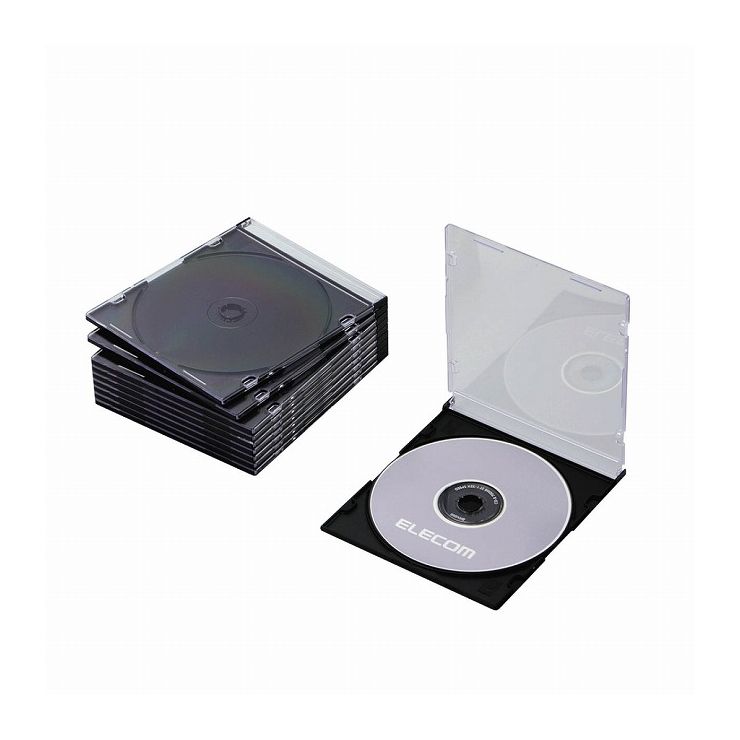 特長：厚さ約5mmのスリムタイプ。コンパクトに収納できるスリムタイプのBlu-ray/DVD/CDケース。　概要：■厚さ約5mmのスリムタイプのBlu-ray/DVD/CDケースです。■スリムタイプなので、同じスペースでも標準タイプに比べて多くの枚数を収納可能です。■ケース1枚につきディスク1枚を収納可能です。■ケース内側に歌詞カードやインデックスカードも収納可能です。　■収容メディア：Blu-ray Disc/DVD/CD■収容枚数(ケース1枚あたり)：1枚■ジャケット収納：○■外形寸法：幅142×奥行5.2×高さ125mm■重量：37g(1枚)■入り数：10■材質：ポリスチレン■本体カラー：ブラック【代引きについて】こちらの商品は、代引きでの出荷は受け付けておりません。【送料について】北海道、沖縄、離島は送料を頂きます。