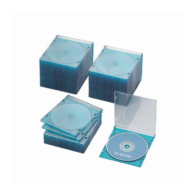 エレコム Blu-ray/DVD/CDケース(スリム/PS/1枚収納) CCD-JSCS50CBU(代引不可)【送料無料】