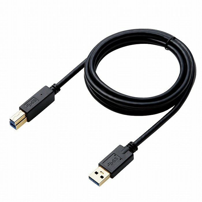 エレコム USBケーブル 1.5m USB3.0 Aオス-Bオス ブラック ハードディスク・HDD接続 3重シールド 金メッキコネクタ DH-AB3N15BK(代引不可)【送料無料】
