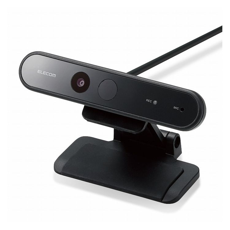 エレコム WEBカメラ PCカメラ 高画質 200万画素 マイク内蔵 Windows Hello 顔認証 対応 ブラック ウェブカメラ UCAM-CF20FBBK(代引不可)【送料無料】