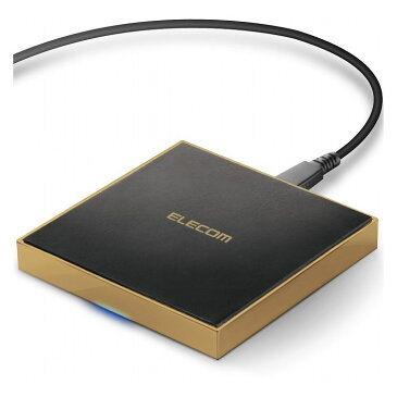 エレコム ワイヤレス 充電器 iPhone Android 急速 5W 7.5W 10W qi チー おしゃれ ゴールド W-QA11GD(代引不可)