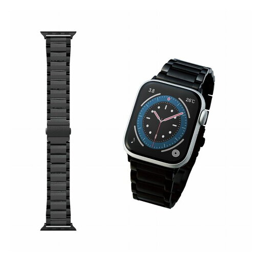 エレコム ELECOM Apple Watch アップルウォッチ 44mm 42mm バンド プレミアムステンレス 3つ折れプッシュ式 ブラック AW-44BDSS3BK(代引不可)【送料無料】 エレコム ELECOM Apple Watch アップルウォッチ 44mm 42mm バンド プレミアムステンレス 3つ折れプッシュ式 ブラック AW-44BDSS3BK(代引不可)【送料無料】