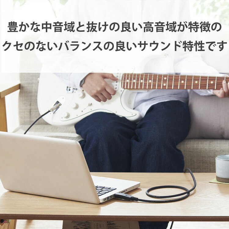 オーディオインターフェース シールドケーブル USB-φ6.3 3m 楽器用 黒 DH-SHU30BK エレコム(代引不可)【送料無料】【メール便（ネコポス）】