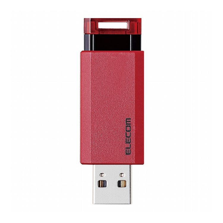 USBメモリ USB3.1 Gen1 ノック式 16GB オートリターン機能 1年保証 レッド MF-PKU3016GRD エレコム(代引不可)【メール便（ネコポス）】