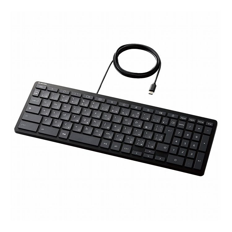 キーボード 有線 USB タイプC パンタグラフ コンパクト テンキー付き Chromebook WWCB認証 抗菌 ブラック TK-CB01UPKBK(代引不可)【送料無料】