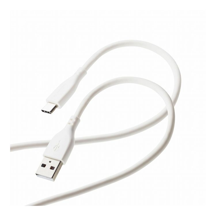 USBケーブル USB A to USB C シリコン素材 RoHS 簡易パッケージ ホワイト MPA-ACSS10WH(代引不可)【メール便（ネコポス）】【送料無料】
