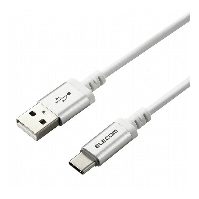 タイプC ケーブル USB A to USB Type C タッチで光る LEDライト付き 1.2m Xperia Galaxy AQUOS OPPO Android Type-C 機器対応 RoHS指令準拠 ホワイト MPA-ACT12WH ELECOM(代引不可)【送料無料】