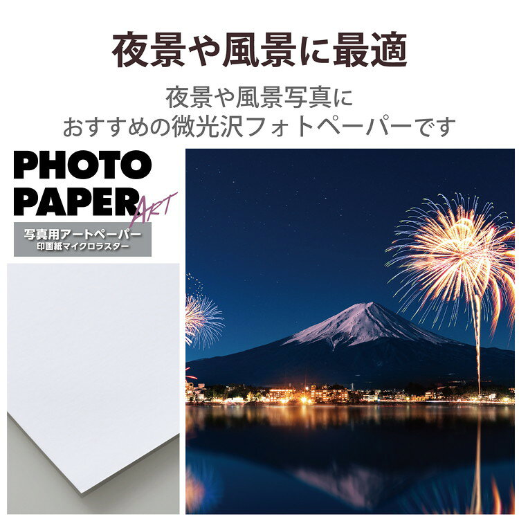 エレコム プリンター用紙 写真用紙 2L判 20枚 微光沢 写真用アートペーパー 印画紙...