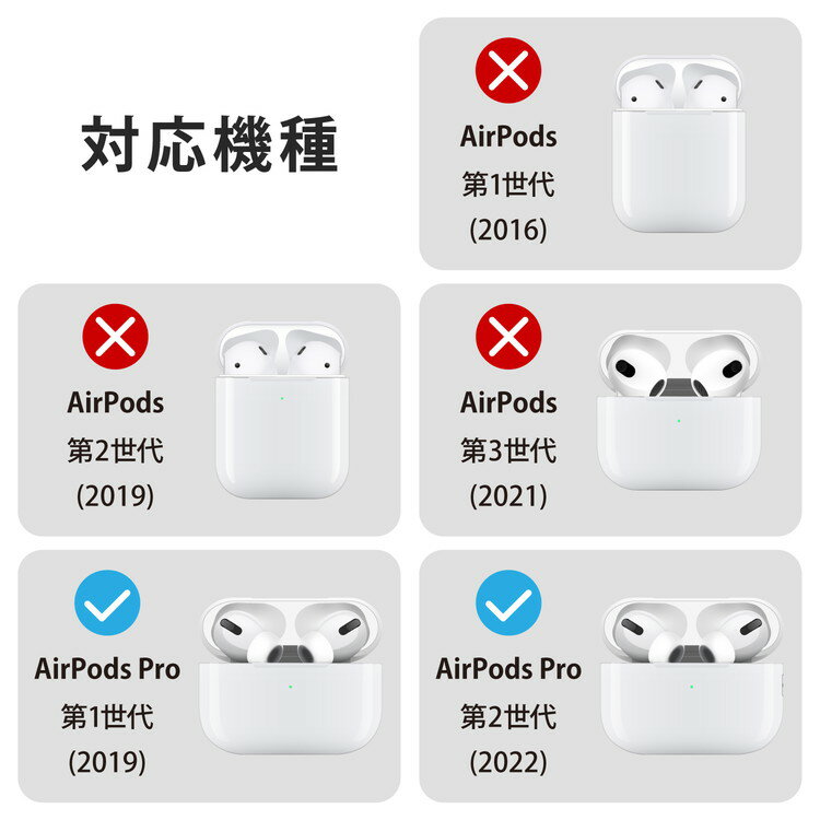 エレコムAirPods Pro 第2世代第1世代( 2022 2019 ) 用イヤホンカバー3