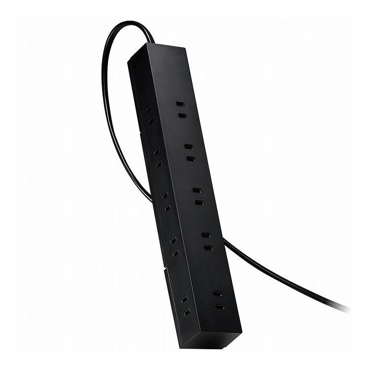 ELECOM 延長コード 電源タップ コンセント 2P 10個口 5m 吊下可 雷サージ ホコリシャッター付 ブラック エレコム T-KF04-21050BK(代引不可)【送料無料】