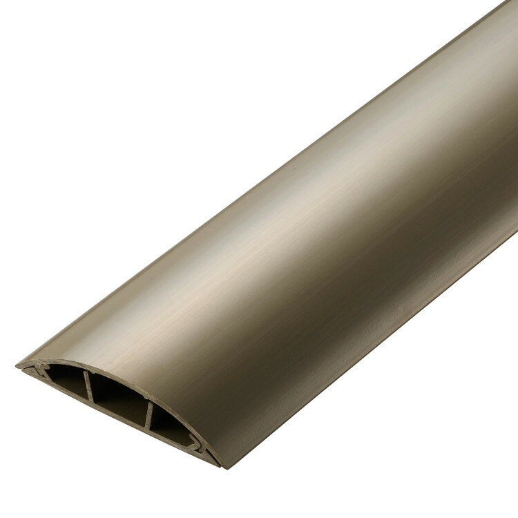 エレコム 配線カバー 床用 モール 長さ1m × 幅78mm R形状 センターφ10mm以下 両サイドφ9mm以下の LANケ..