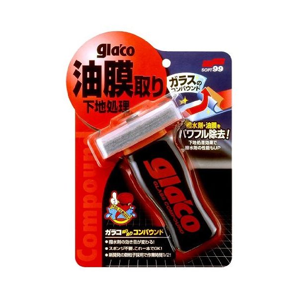 ソフト99 車用 ガラコぬりぬりコンパウンド 04101JANコード：4975759041016生産国:日本撥水剤・油膜をパワフル除去! 下地処理効果で撥水剤の性能もUPスポンジ不要、これ1本でOK! 新開発の微粒子採用で作業時間1/2内容量100ml◆小さく硬い研磨粒子と大きく柔らかい研磨粒子のダブル効果で頑固な油膜や強力なフッ素コーティング被膜もカンタンにクリーニングできます。◆液ボトルと塗り具が一体化していますので面倒な油膜消しも軽く塗りこむだけで完了します。◆ガラスコーティング剤の下地処理としても大変便利。■仕様■内容量：100ml　／【送料について】北海道、沖縄、離島は送料を頂きます。