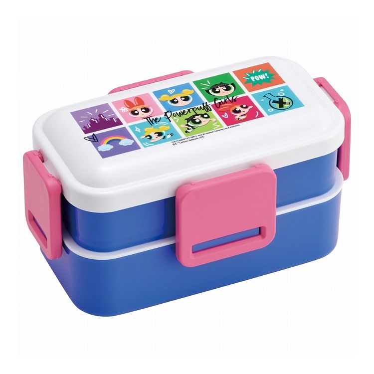 Two Tier - パワーパフガールズ 弁当箱 600ml 銀イオン 2段 ふわっと盛れる 4点ロック 弁当 ランチ ランチボックス キャラクター かわいい PFLW4AG スケーター skater