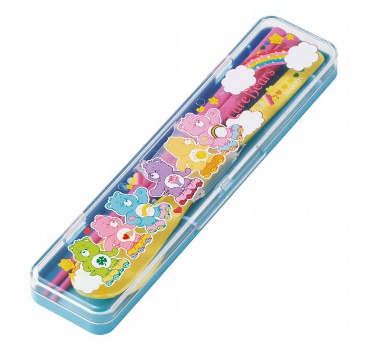 リコメン堂ホームライフ館のCare Bears ケアベア スケート 箸 スプーン コンビセット カチカチ鳴らない CCS3SA キャラクター スケーター skater｜アングル2
