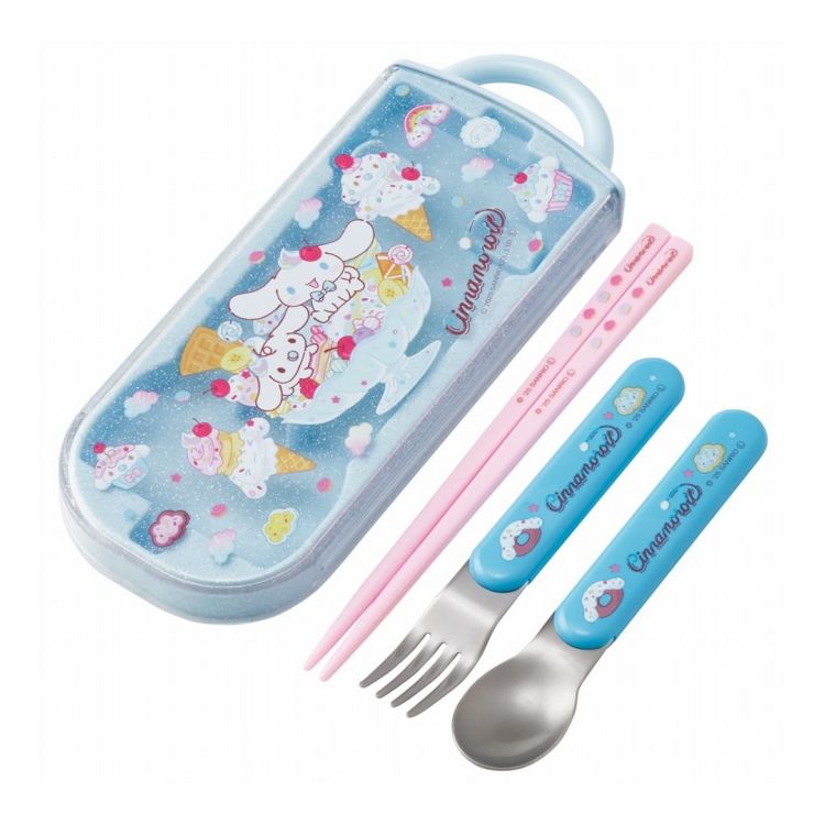 Trio Set - サンリオ sanrio シナモロール FancySnacksSweets 子供用 キッズ トリオセット 箸 スプーン フォーク TACC2 キャラクター スケーター skater