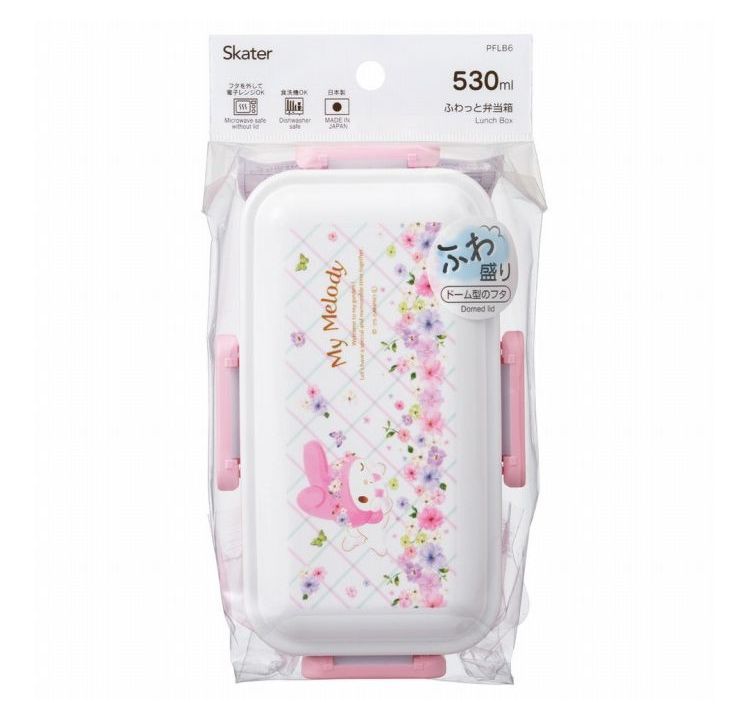サンリオ sanrio マイメロディ パステル水彩花柄 弁当箱 ランチボックス ランチ ふわっと盛れる 4点ロック 530ml PFLB6 キャラクター スケーター skater【送料無料】 3