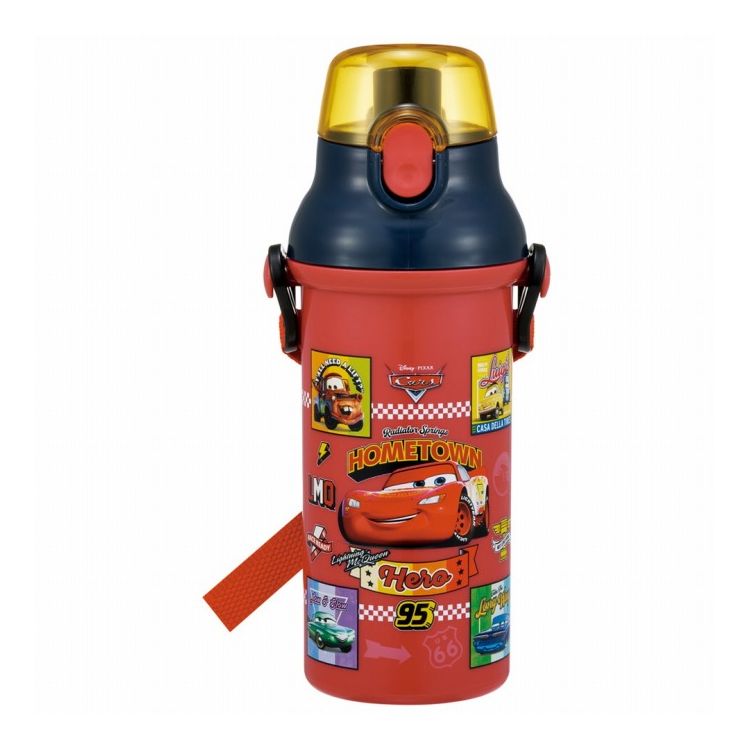 ディズニー Disney カーズ 2026 水筒 ボトル キッズ ワンタッチ プラスチック 直飲み 子供 かわいい 480ml PSB5SAN キャラクター スケーター skater【送料無料】