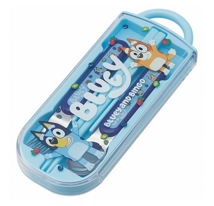 リコメン堂ホームライフ館のBluey ブルーイ 子供用 トリオセット 箸 スプーン フォーク TACC2 子供 キャラクター スケーター skater｜アングル2